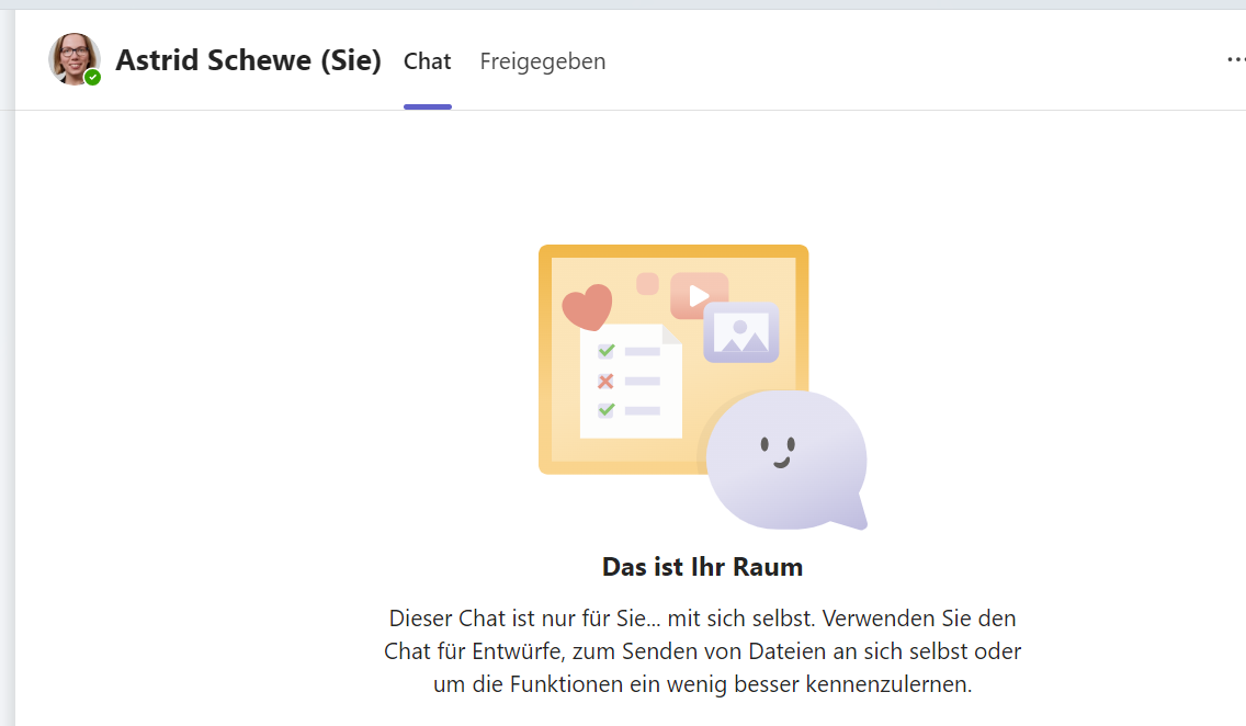 So beginnt der Chat mit sich selbst