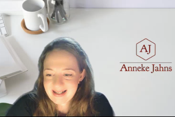 Foto von Anneke Jahns im Teamscall beim Interview